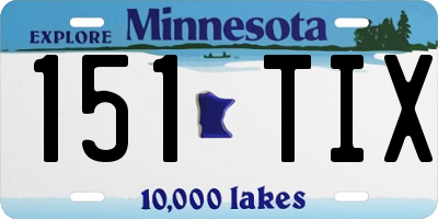 MN license plate 151TIX