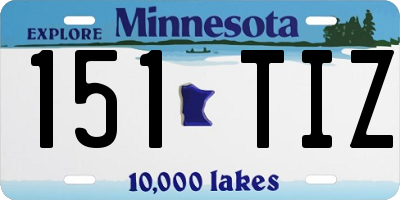 MN license plate 151TIZ