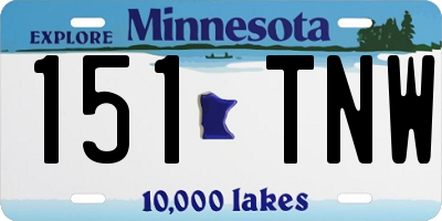 MN license plate 151TNW