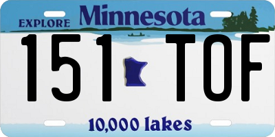 MN license plate 151TOF