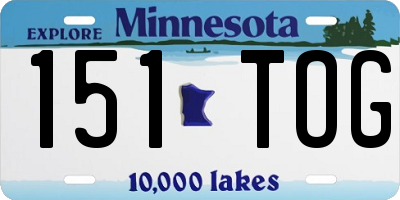 MN license plate 151TOG