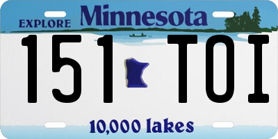 MN license plate 151TOI
