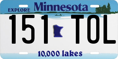 MN license plate 151TOL