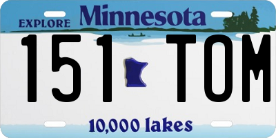 MN license plate 151TOM
