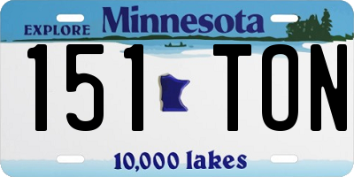 MN license plate 151TON