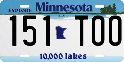 MN license plate 151TOO