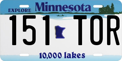 MN license plate 151TOR