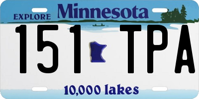 MN license plate 151TPA