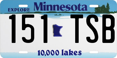 MN license plate 151TSB
