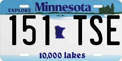 MN license plate 151TSE