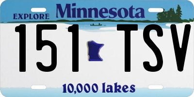 MN license plate 151TSV