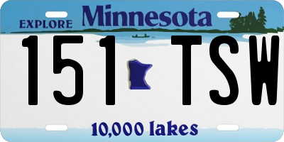 MN license plate 151TSW