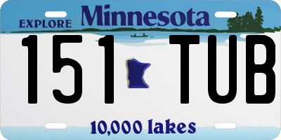MN license plate 151TUB