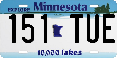 MN license plate 151TUE