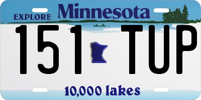 MN license plate 151TUP