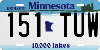 MN license plate 151TUW