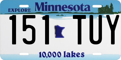 MN license plate 151TUY