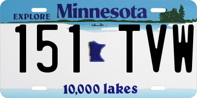 MN license plate 151TVW