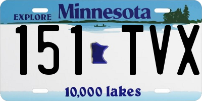 MN license plate 151TVX