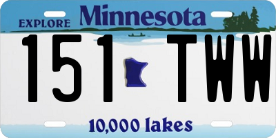 MN license plate 151TWW