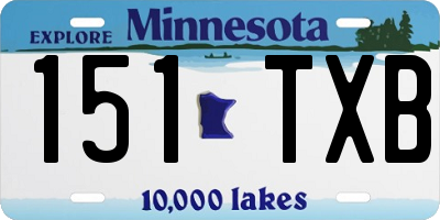 MN license plate 151TXB