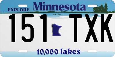 MN license plate 151TXK