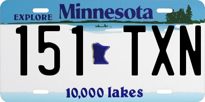 MN license plate 151TXN