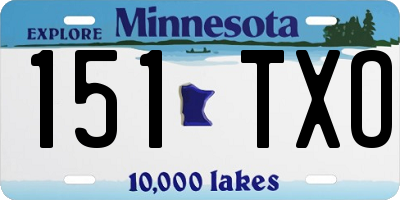MN license plate 151TXO