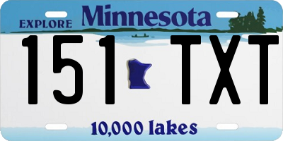 MN license plate 151TXT