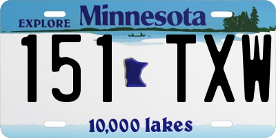 MN license plate 151TXW