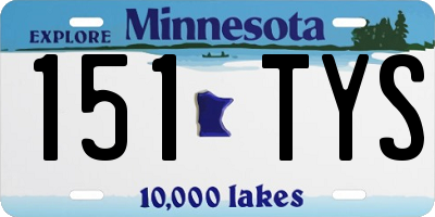 MN license plate 151TYS