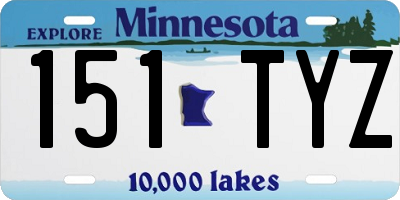 MN license plate 151TYZ