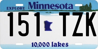 MN license plate 151TZK