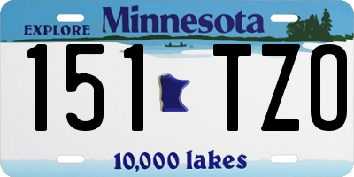 MN license plate 151TZO