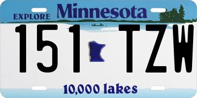MN license plate 151TZW