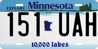 MN license plate 151UAH
