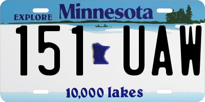 MN license plate 151UAW