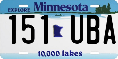 MN license plate 151UBA