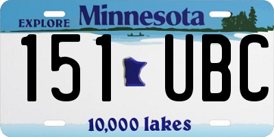 MN license plate 151UBC