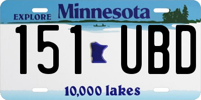 MN license plate 151UBD