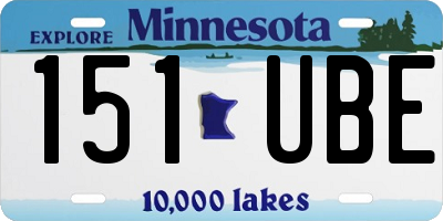 MN license plate 151UBE
