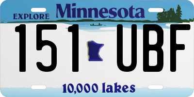 MN license plate 151UBF