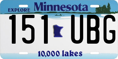 MN license plate 151UBG