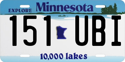 MN license plate 151UBI