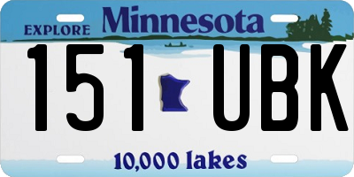 MN license plate 151UBK