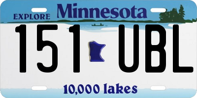 MN license plate 151UBL
