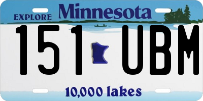 MN license plate 151UBM