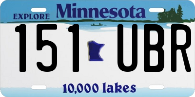 MN license plate 151UBR