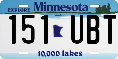 MN license plate 151UBT