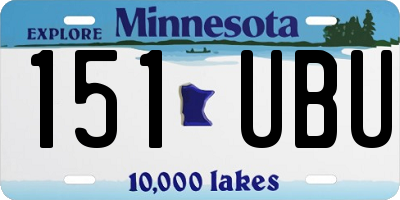 MN license plate 151UBU
